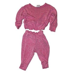 Old Navy Toddler Girls 2 Piece Matching Set Heather Pink Size 12-18 Months